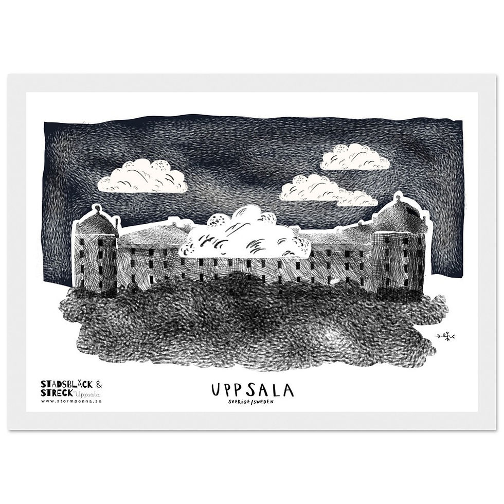 Miniatyrbild: Slottet i Uppsala - konsttryck med träram