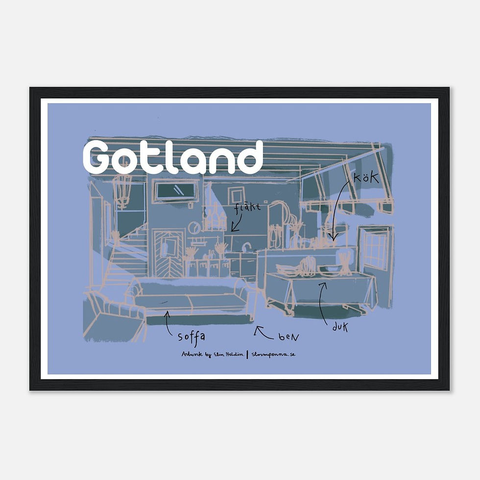 Miniatyrbild: Gotland V - konsttryck med träram
