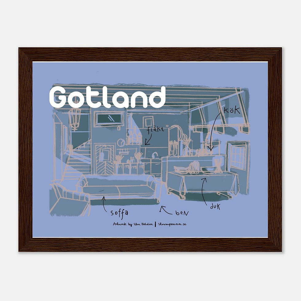 Miniatyrbild: Gotland V - konsttryck med träram