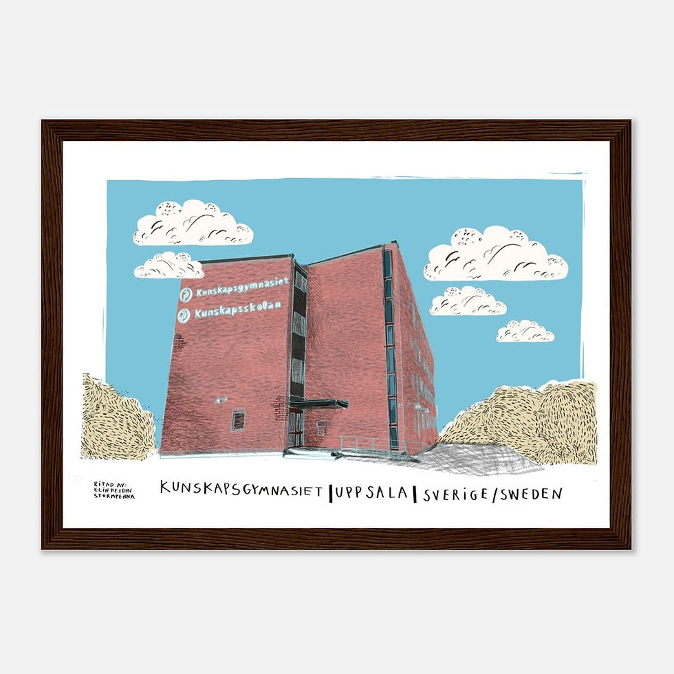 Miniatyrbild: Kunskapsgymnasiet i Uppsala - konsttryck med träram