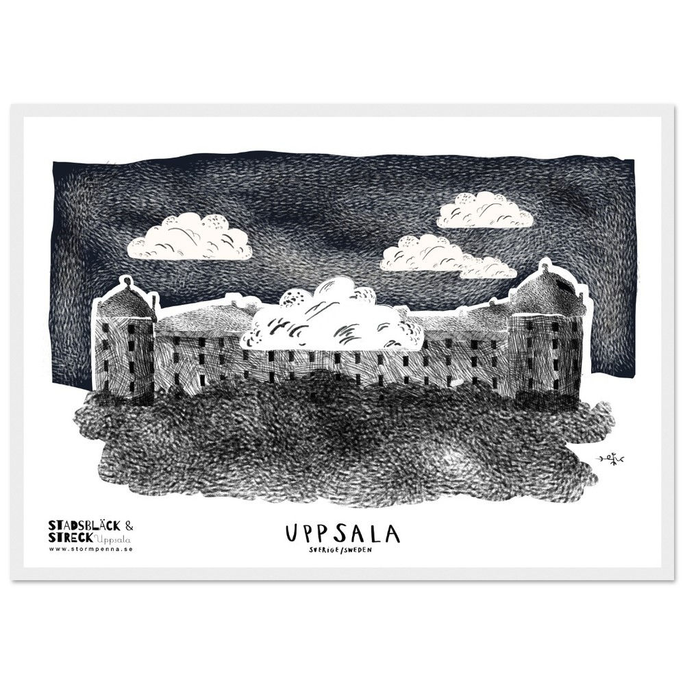 Slottet i Uppsala - konsttryck med träram