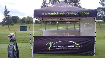 On-course swing analysis set up. at Glen Abbey's hole #10