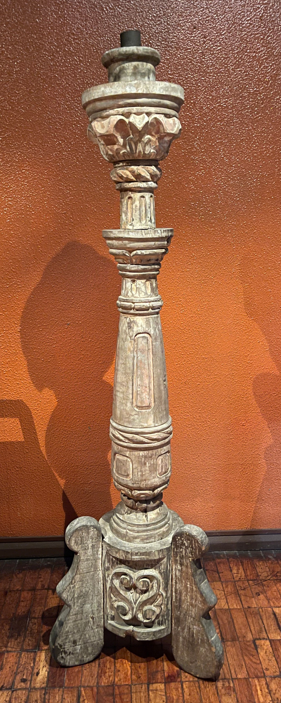 Tall Wooden Candelabra