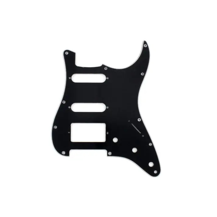 Pickguard for Strat HSS Black 11 hole, 3 ply B/W/B