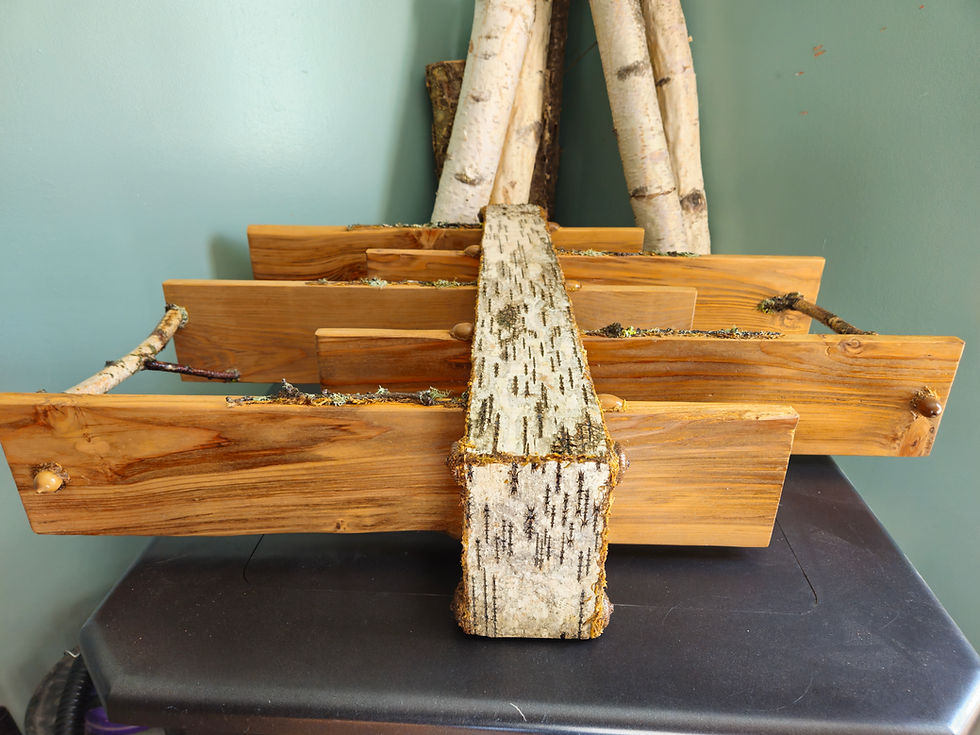 Thumbnail: Rustic birch shelf artist collaboration 