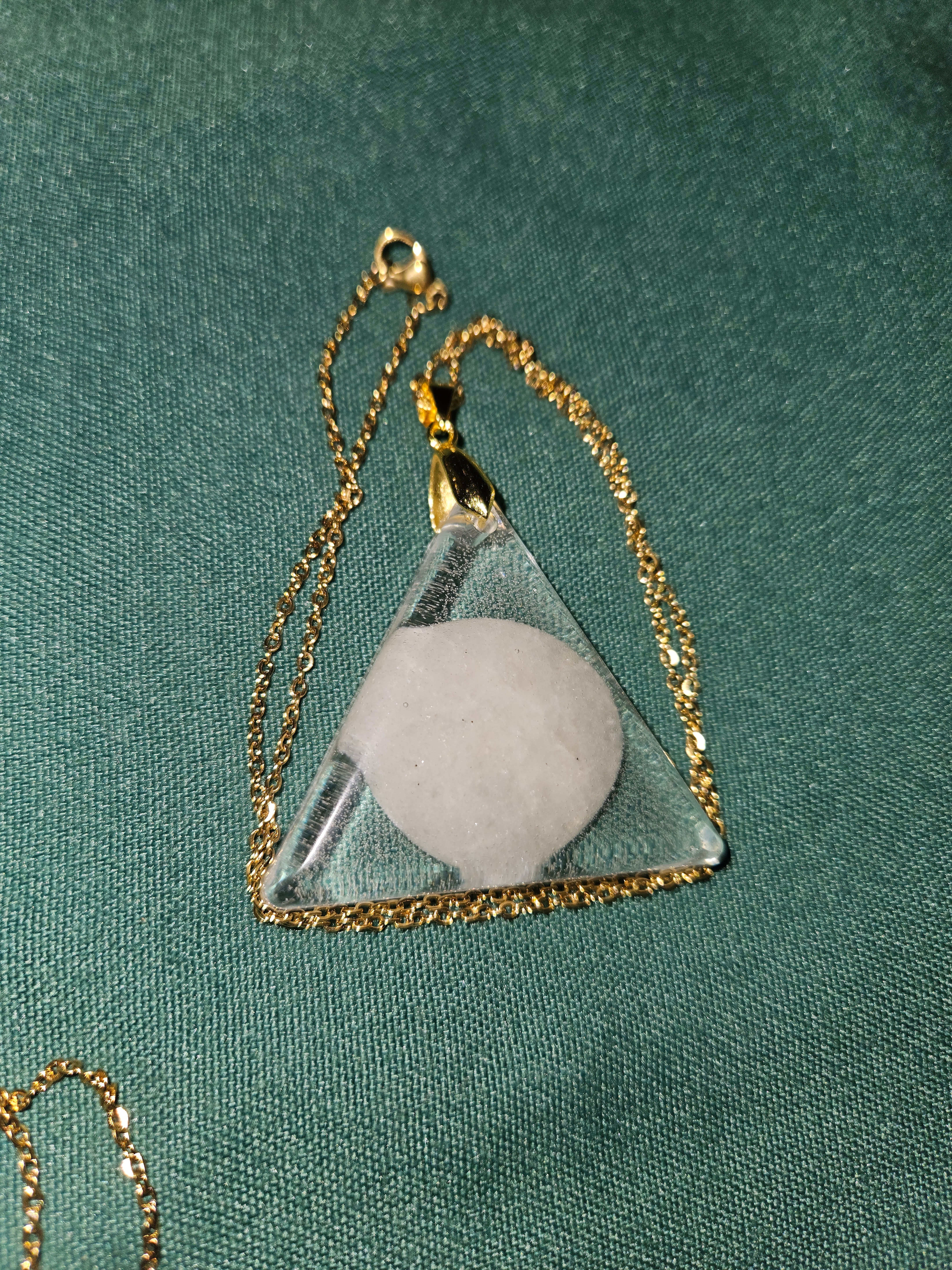 Sea quartz triangle necklace