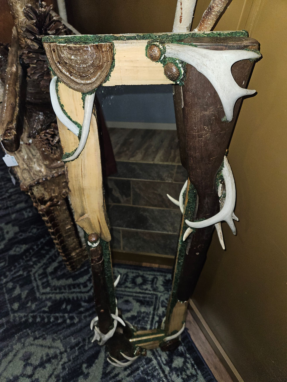 Thumbnail: Vintage Gunstock Mirror 