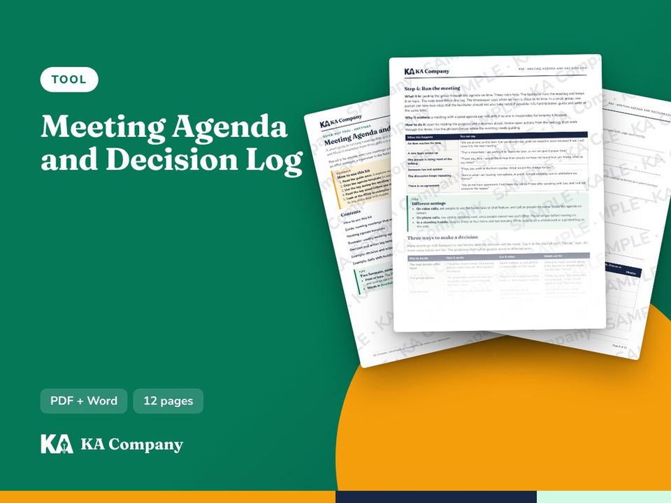 Meeting Agenda and Decision Log cover