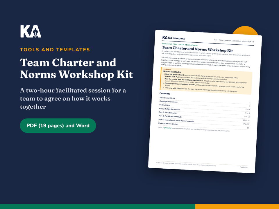 Team Charter and Norms Workshop Kit cover