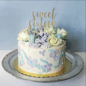 Buttercream floral painted cake.