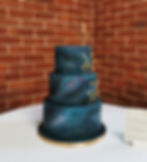 Celestial galaxy wedding cake