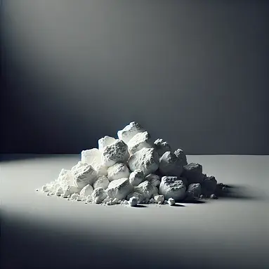 DALL·E 2024-11-19 10.14.07 - A simple, minimalistic image of industrial-grade white barite