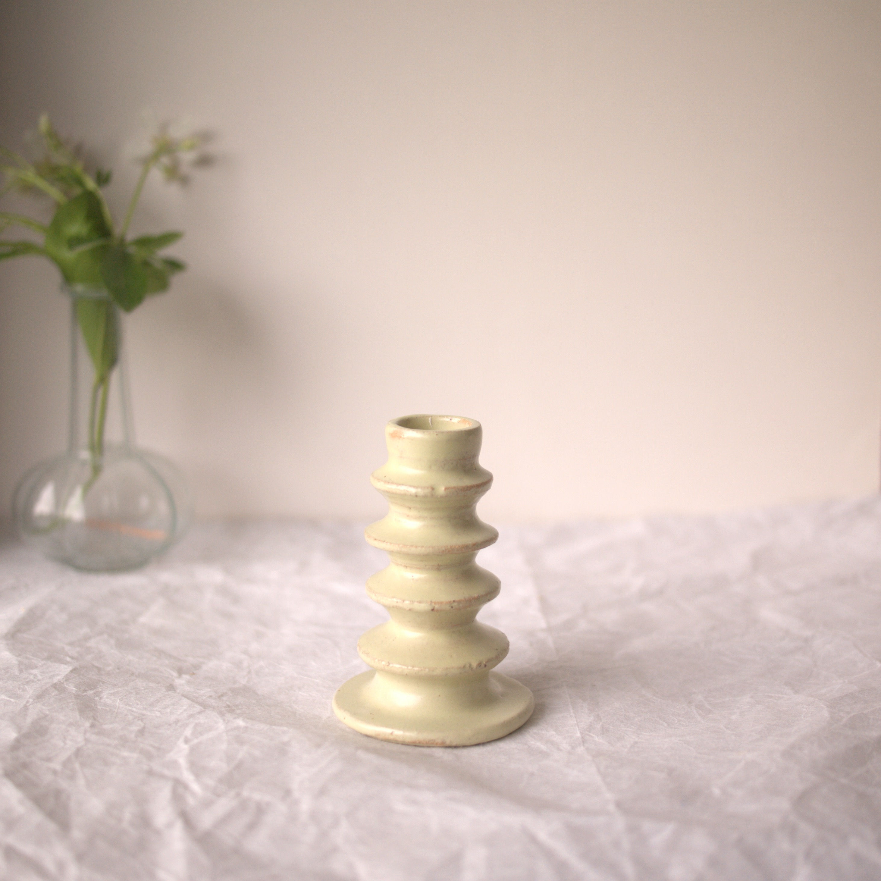 Bougeoir Pistache satiné