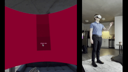 Punching a virtual target in VR