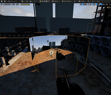 Virtual construction site scene inside of unreal