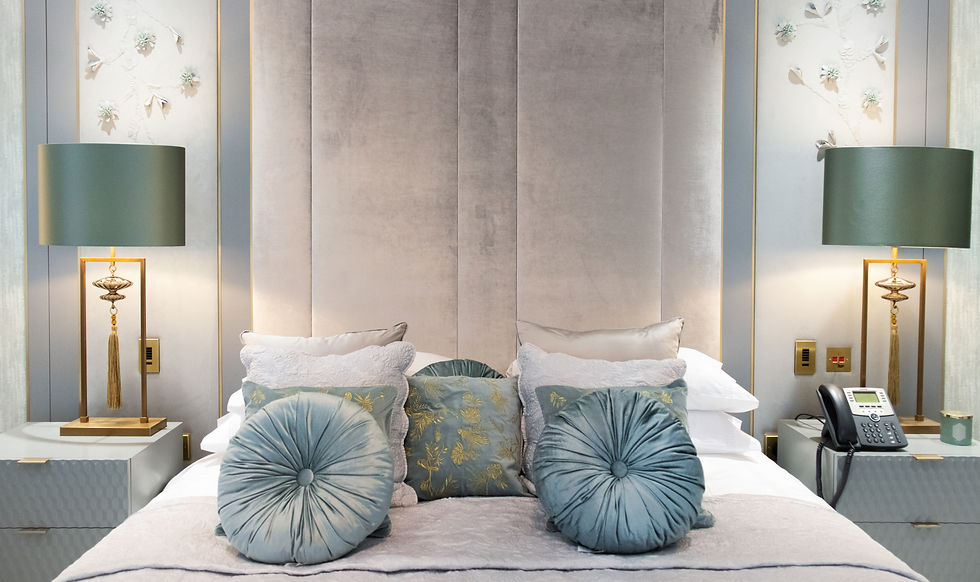 Bespoke headboards Berkely court project Bespoke wardrobes interior design service HM joiners Ltd