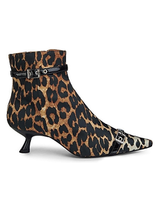 Ganni Eyelets 50MM Satin Kitten-Heel Boots