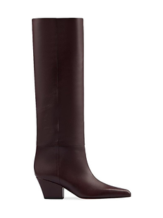 Jane Leather Knee-High Boots, 38 (8), Mocha