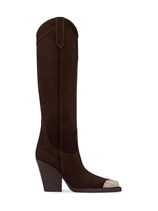 El Dorado 100MM Cap Toe Suede Knee-High Boots
