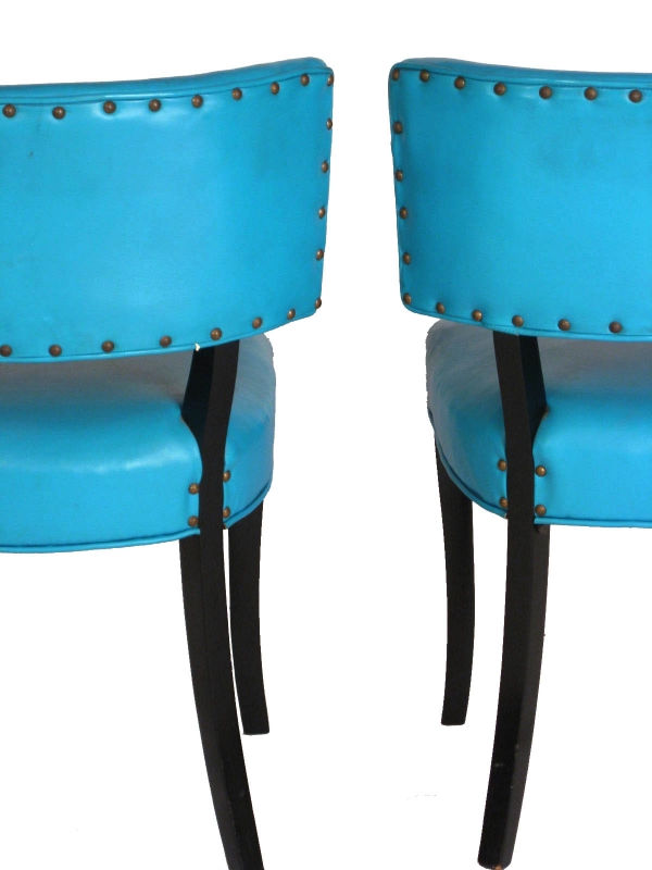 Thumbnail: Turquoise Klismos Chairs, 2 Pairs Available