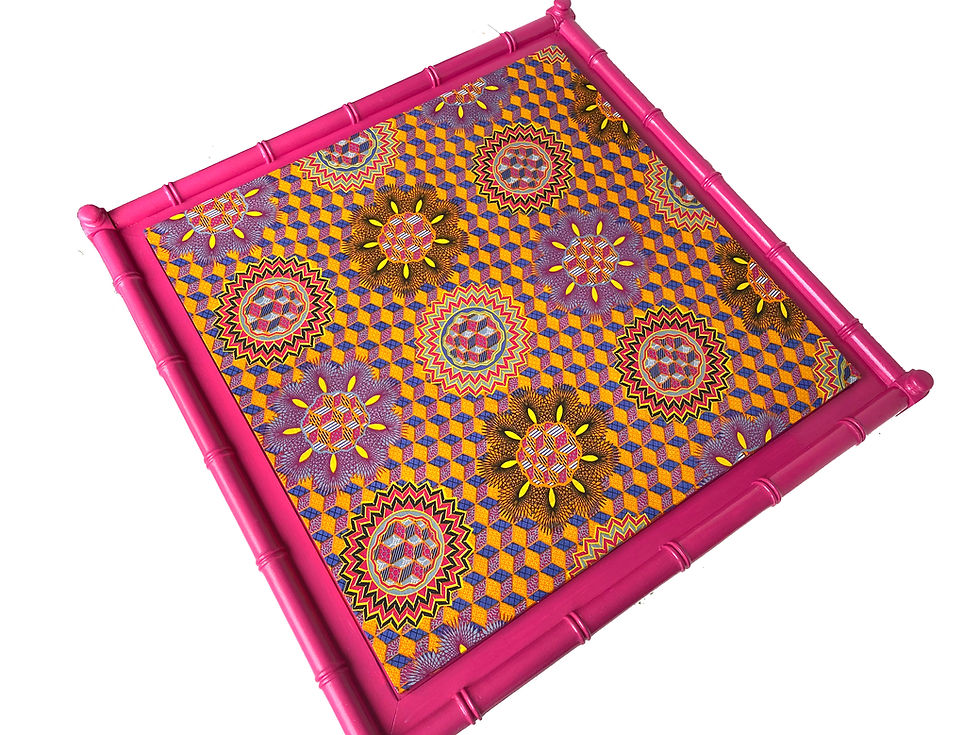 Thumbnail: Faux Bamboo Chippendale Square Coffee Table, Hot Pink