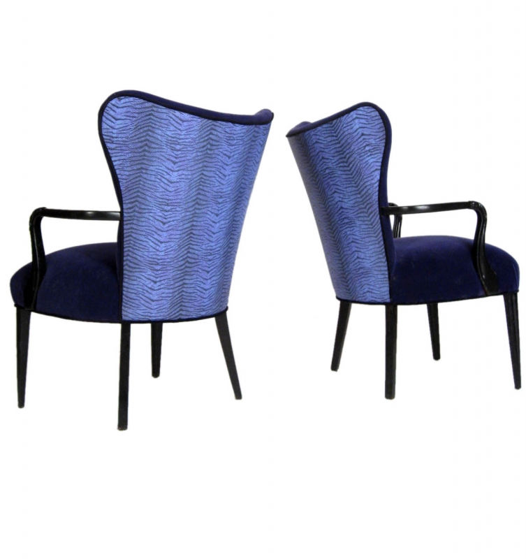 Thumbnail: Pair of Cobra Fan Back Chairs