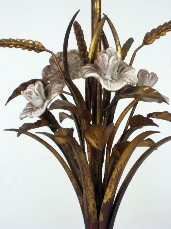 Thumbnail: Pair of Gilt Wheat Lamps