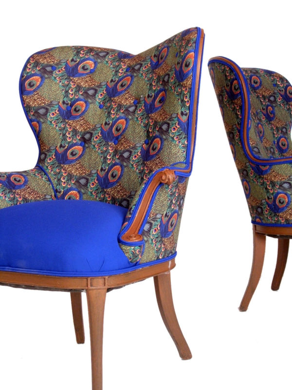 Thumbnail: Pair of Peacock Wing Chairs