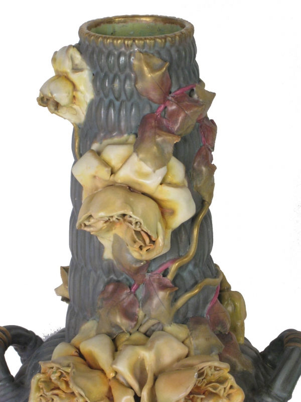Thumbnail: Stunning Art Nouvau Vase with Carved Roses