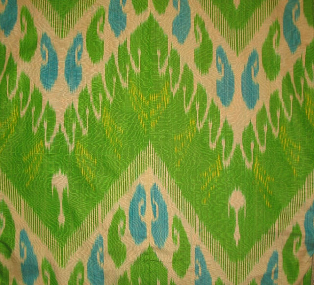 Thumbnail: Lime Green Silk Suzani Robe