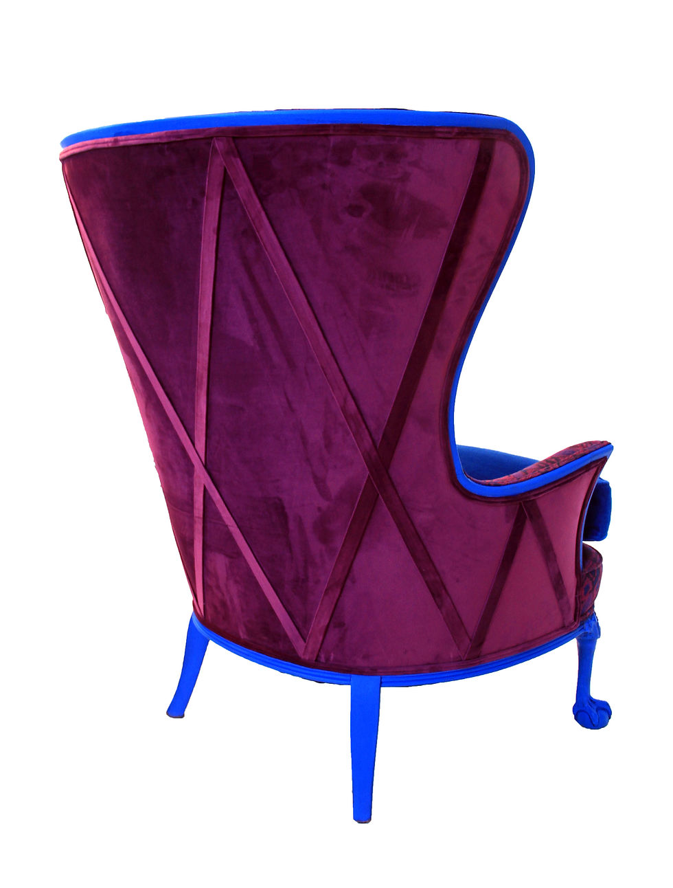 Thumbnail: 1920s Vintage Cobalt Blue Retro Wingback Accent Chair