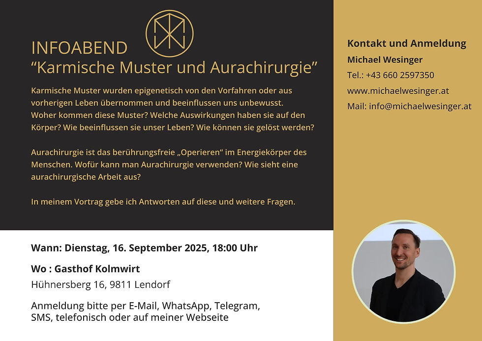 Vortrag: Karmische Muster und Aurachirurgie