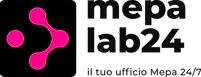 logo "mepa lab24" e con lo slogan "il tuo ufficio 24/7"