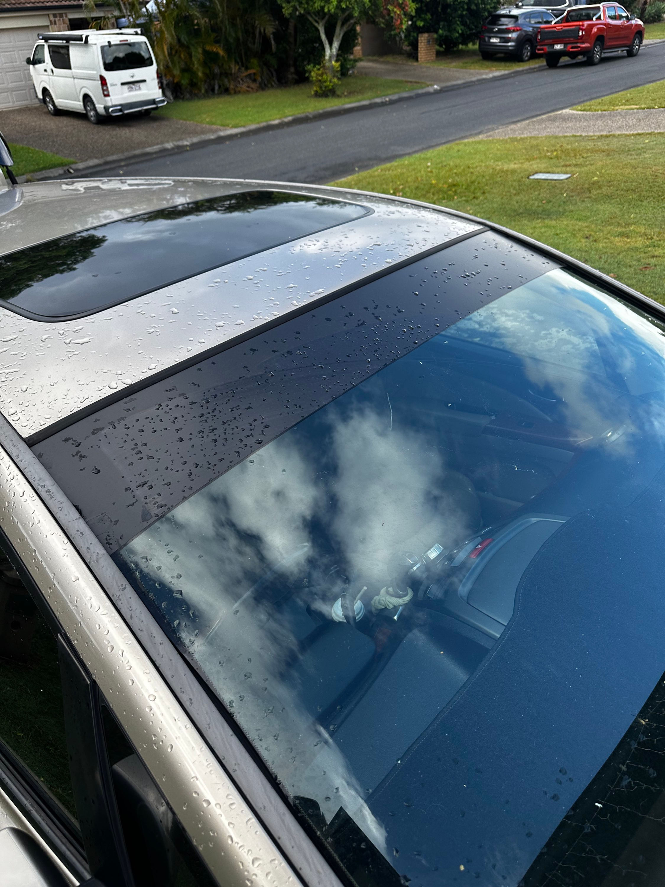 Matte black window banner 