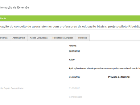 Oportunidade de Bolsa: Aplicação do conceito de geossistemas com professores da educação básica
