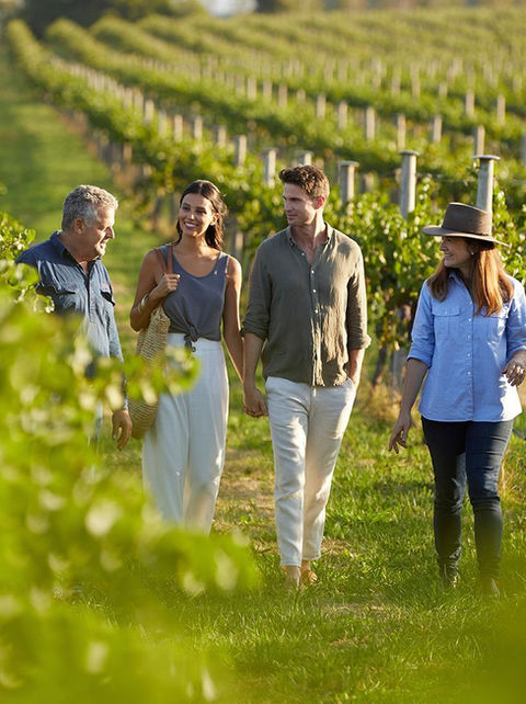 Latitude 45 private wine tour, walking through the vines in Queenstown New Zealand