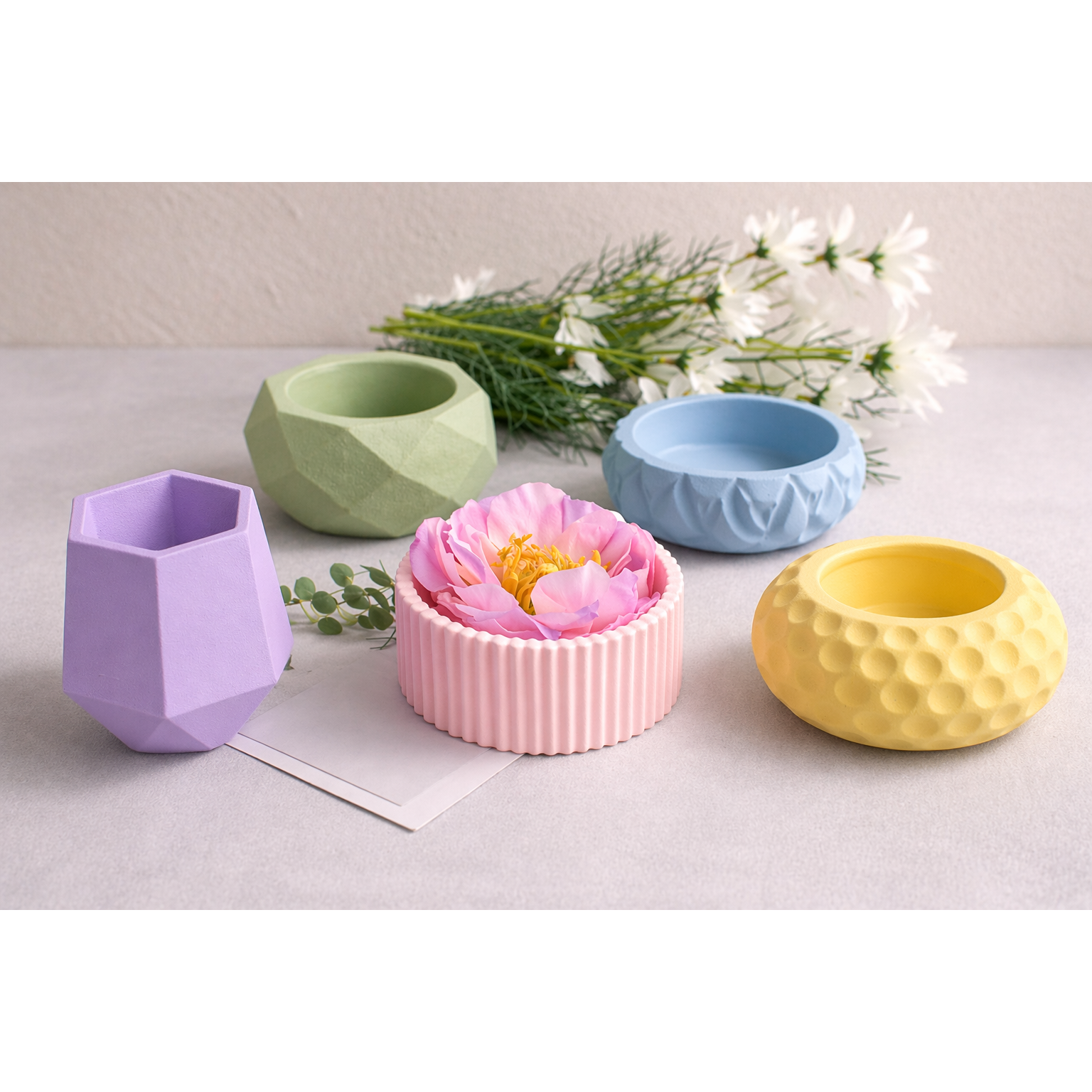 Sculptural Vase Set — 5 Pieces