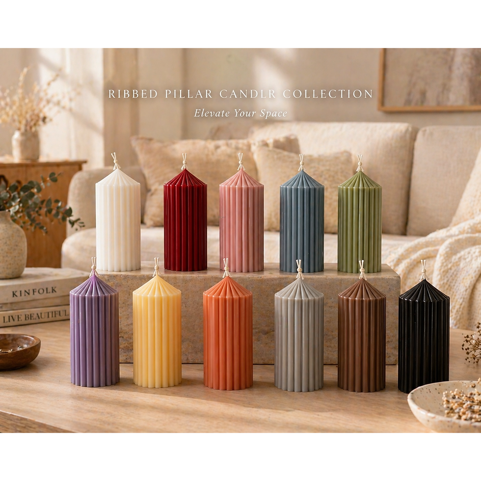 Thumbnail: Ribbed Pillar Candle Collection