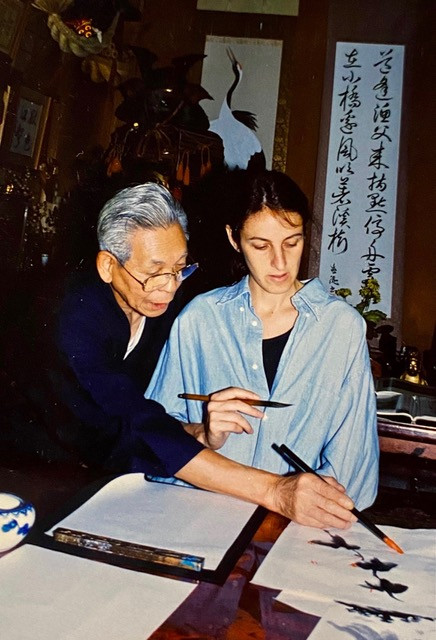 Hoseo Sensei & ArtBrush Instructor, Talia Lehavi in her Studio - Online School for Japanese Ink Painting