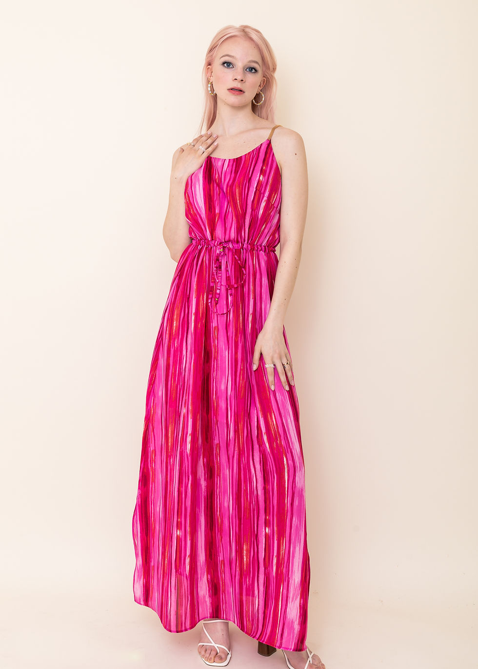 Thumbnail: Long Pink Striped Musseline Resort
