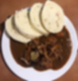 Pork Gulash with Pearl Onion and Dumplings