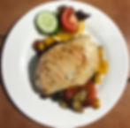 Grilled Chicken Breast with Mozzarella and Sun-dried Tomatoes (side dish to be chosen separately)