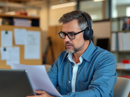 man looking at computer