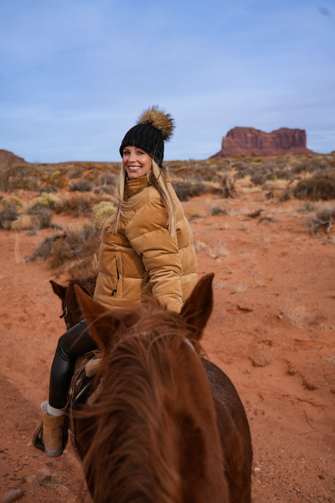 Riding through Monument Valley