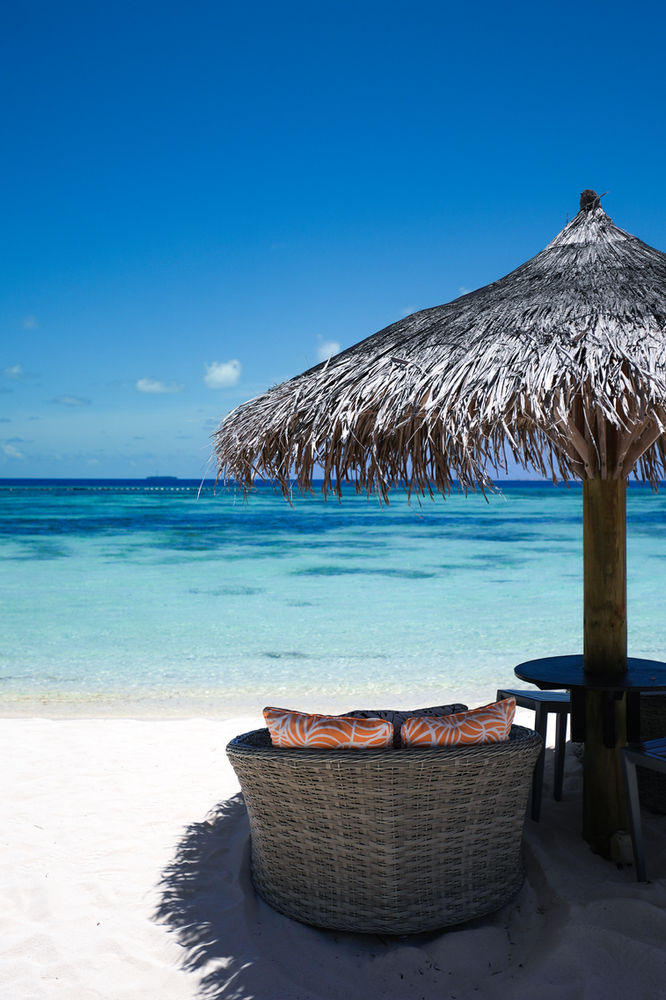 Sunbeds on the beach at Ozen Life Maadhoo