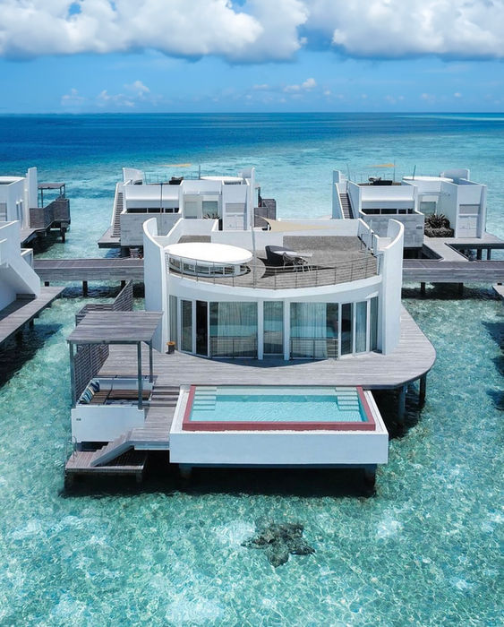Water villas with private pools