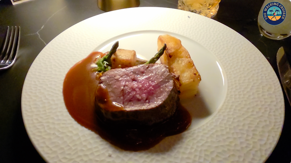 Wagyu beef fillet main course at Hollywoodland Supper Club, Legend of the Seas