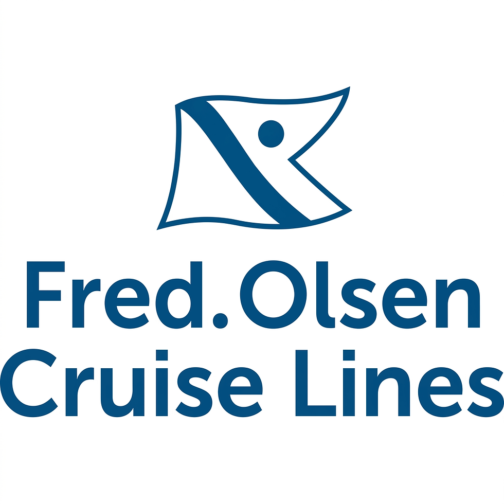 Fred. Olsen Cruise Lines logo with a blue flag icon