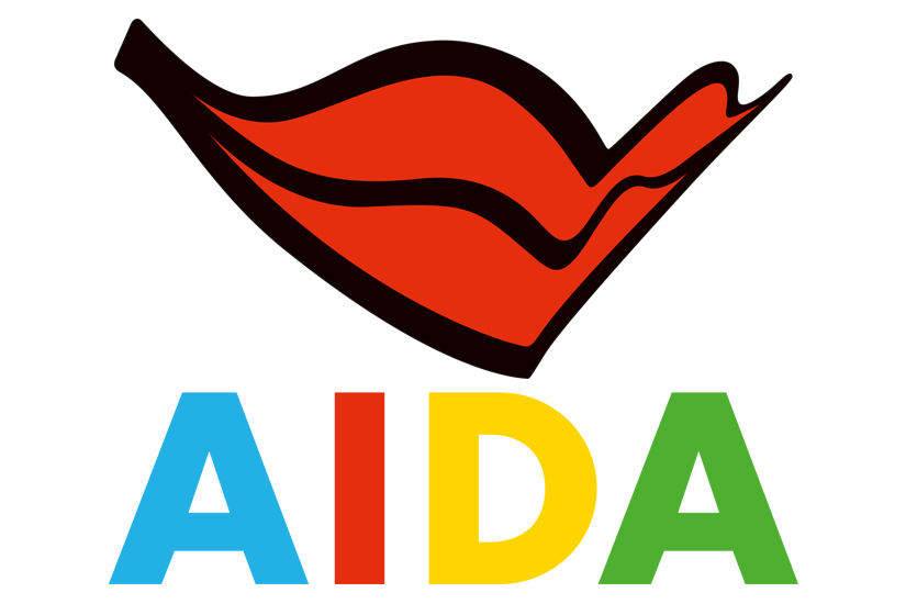 AIDA Cruises logo with red lips and colorful text