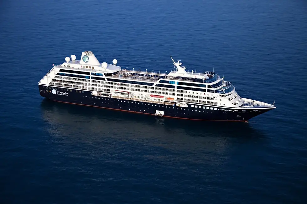 An Azamara Cruises ship sailing on the deep blue sea.